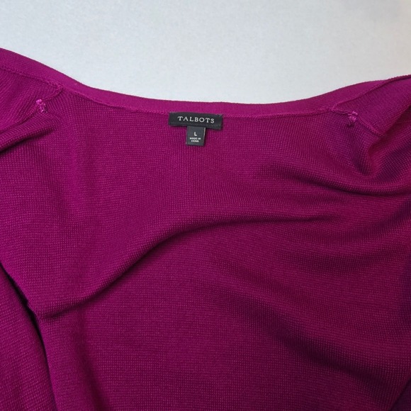 Talbots Open Long Cardigan Sweater Womens Large Preppy Chic Lightweight Duster - Picture 12 of 13